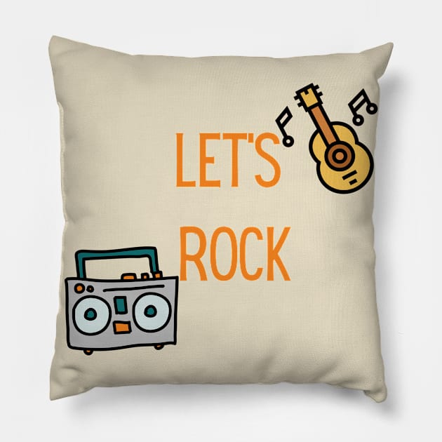 lets rock tee Pillow by Lindseysdesigns