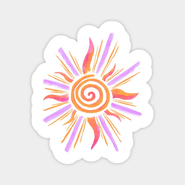 Watercolor Sunshine - Orange & Lavender Magnet by monitdesign