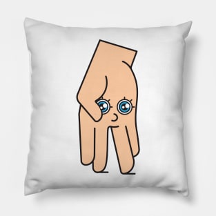 Hand with face Pillow