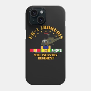 UH-1 - 9th Infantry - Front Oblique  Vietnam w VN SVC Medals Phone Case