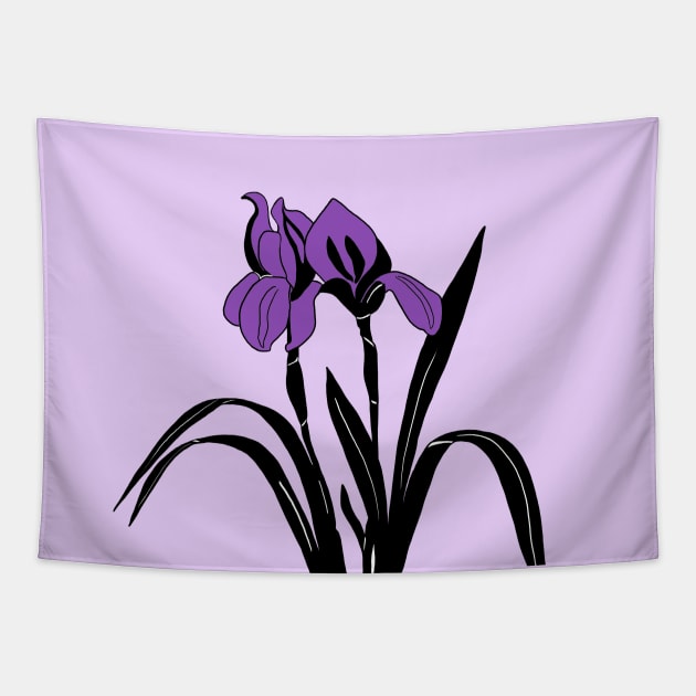 Purple Iris Flower Tapestry by bloomingviolets