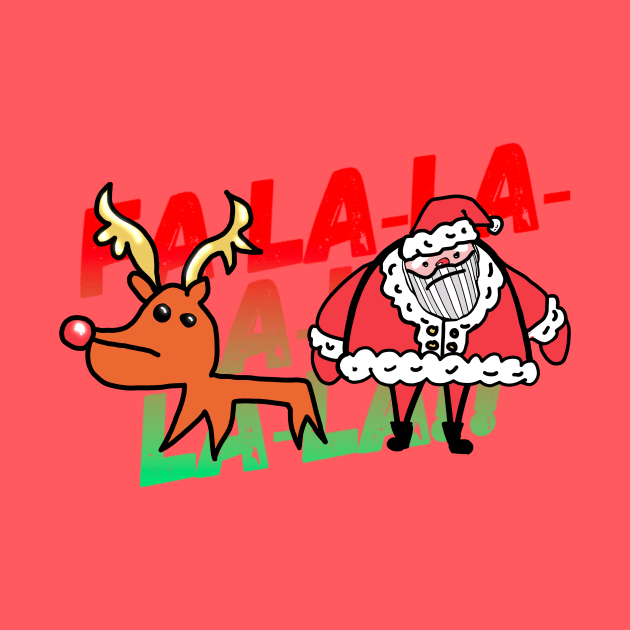 Santa and Rudolph Fa-La-La-La by MSerido