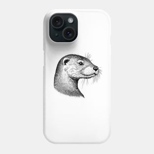 Black-White Otter Head Phone Case