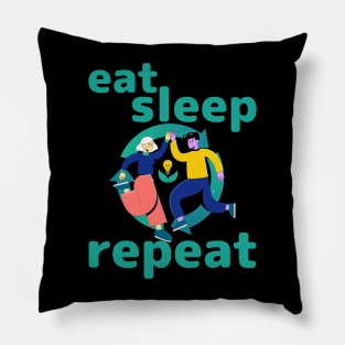 Eat Sleep Recycle Repeat Happy Earth Day Pillow