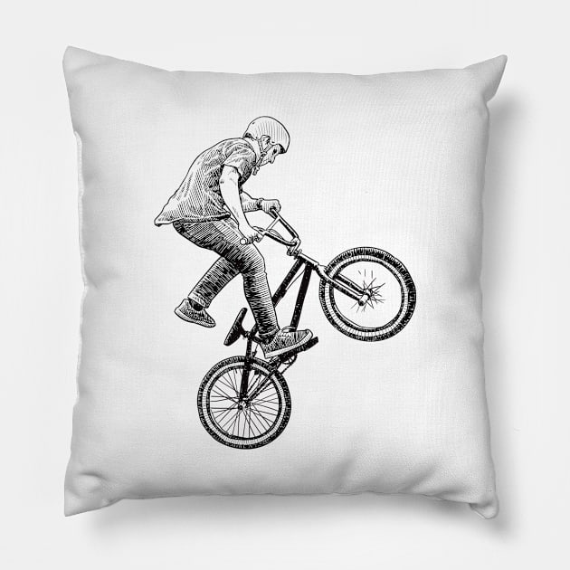 BMX rider Pillow by StefanAlfonso