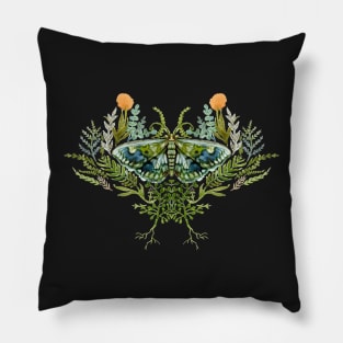 Moth with Plants Pillow