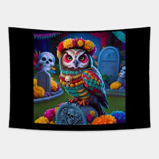 Day Of The Dead Owl Tapestry