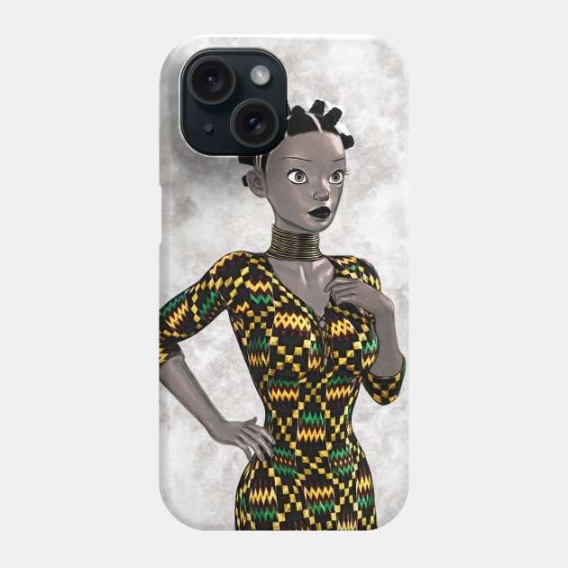 Cute black toon girl Phone Case by JoeTred