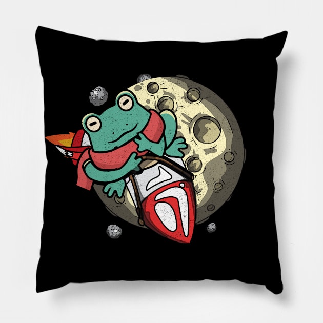 I Just Really Like Frogs Funny Rocket Frog Lover Pillow by alcoshirts