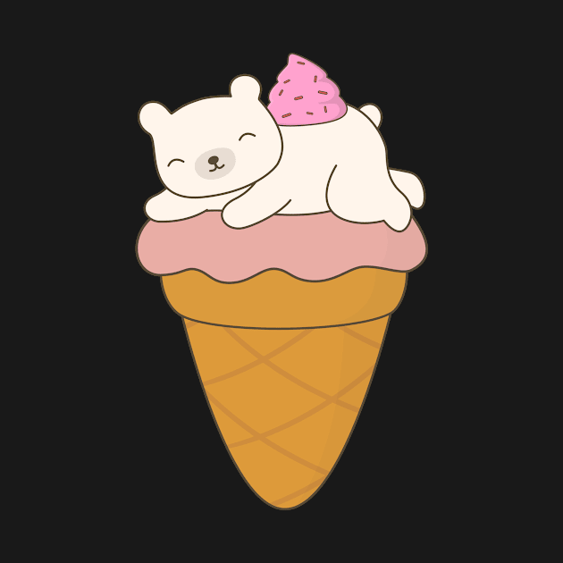 Kawaii Ice Cream Polar Bear T-Shirt by happinessinatee