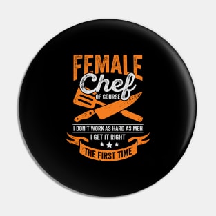 Funny Cooking Female Chef Girl Gift Pin