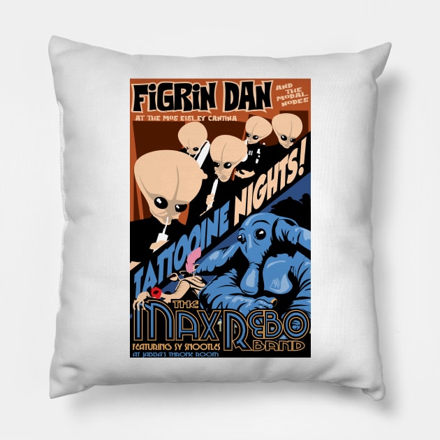 Figrin D'an Cantina Band Pillow by CuddleswithCatsArt