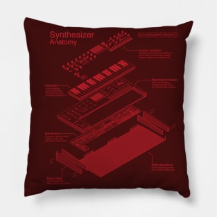 Synthesizer Anatomy design for Synth musician and music producer Pillow