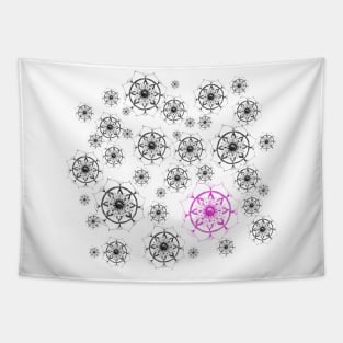 Hand Drawn Mandalas with Pink One Tapestry