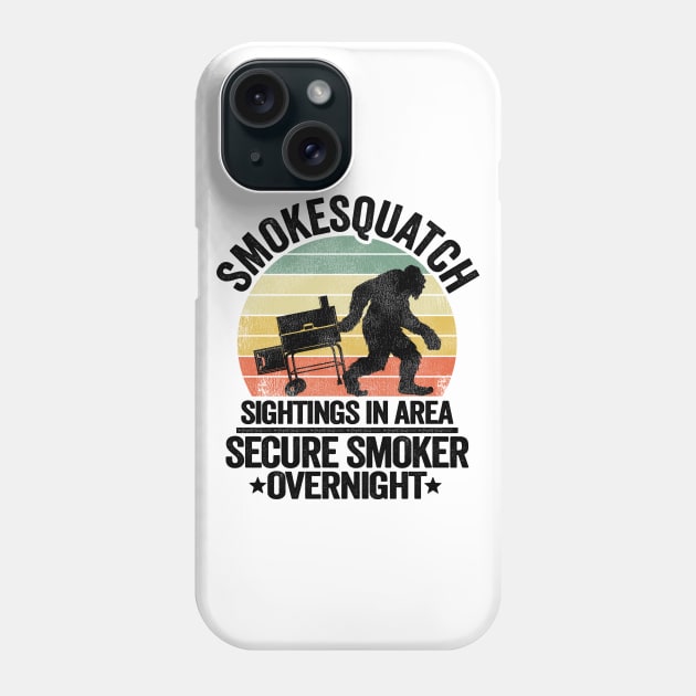 Smokesquatch Sightings In Area Funny BBQ Phone Case by Kuehni