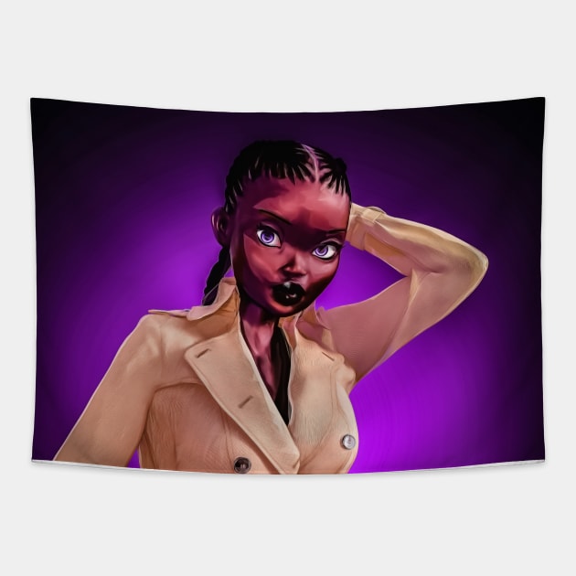 Toon black woman Tapestry by JoeTred