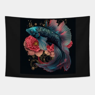 Floral Betta fish Tapestry