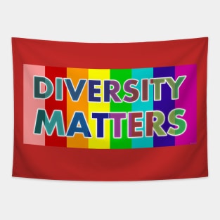 Diversity Matters Pride Flag - Proudly Celebrate LGBTQ Colors - Rainbow LGBT Pride & Acceptance Apparel Tapestry