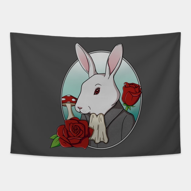 Bunny and Roses Tapestry by joanie1508