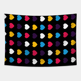 Polyamory Pride Hearts (New Colors) - Minimalist - Pattern Tapestry