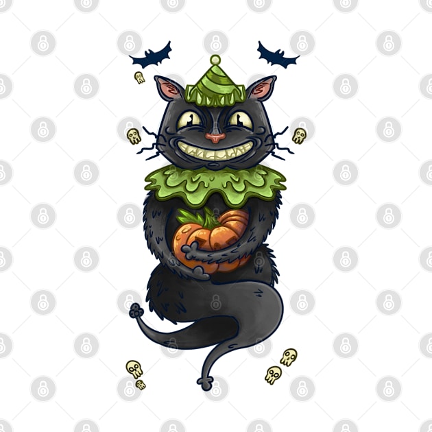 Halloween Cat in Hat by NevermindOnArt