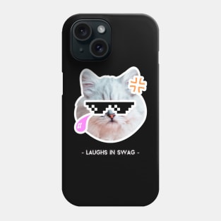 Cat laughs in swag Phone Case