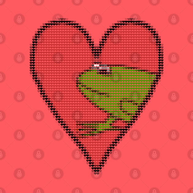 My Valentines Day Frog Love Heart Filled with Hearts by ellenhenryart