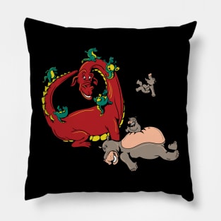 mother dragon and hippo Pillow