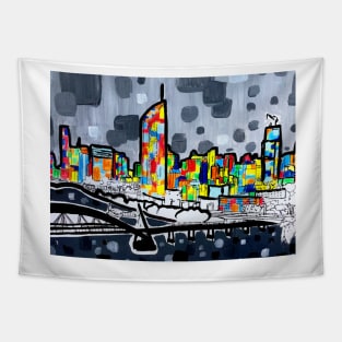 Beautiful Bright Brisbane City - Cityscape Art Tapestry