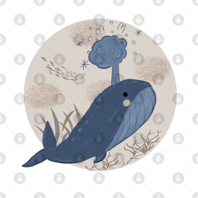 Cute Blue Whale by IstoriaDesign