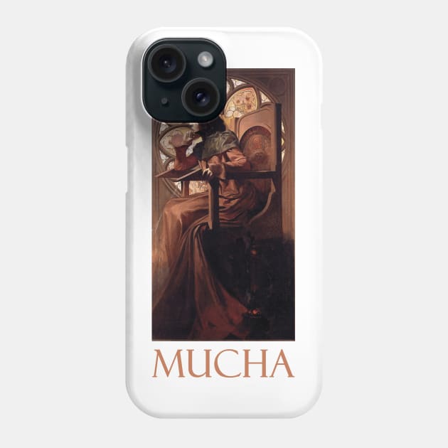 Portrait of Actress Sarah Bernhardt (1896) by Alphonse Mucha Phone Case by Naves