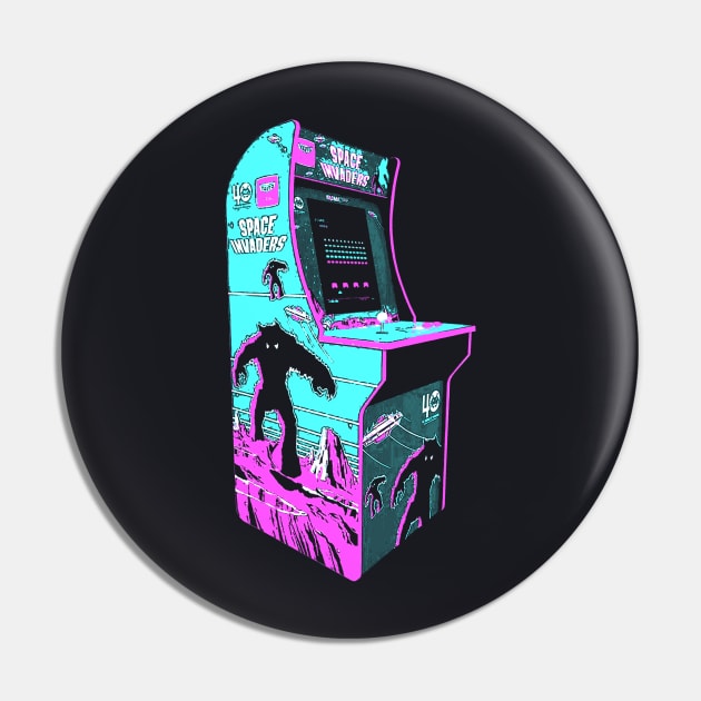Space Invaders Retro Arcade Game Pin by C3D3sign