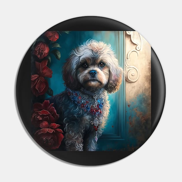 Cavoodle Art Pin by Enchanted Reverie