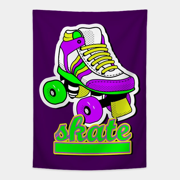 Retro  Roller Skate Tapestry by AlondraHanley