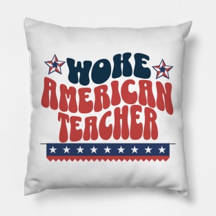 Woke American Teacher Empowering the Future 4th of July USA Pillow