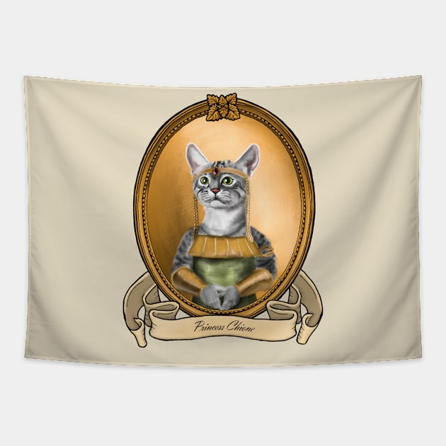 Renaissance Cat - Princess Chione (An Egyptian Mau) Tapestry by JMSArt