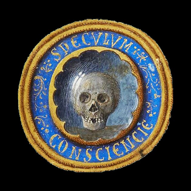 Late Medieval Manuscript Death Skull by Pixelchicken