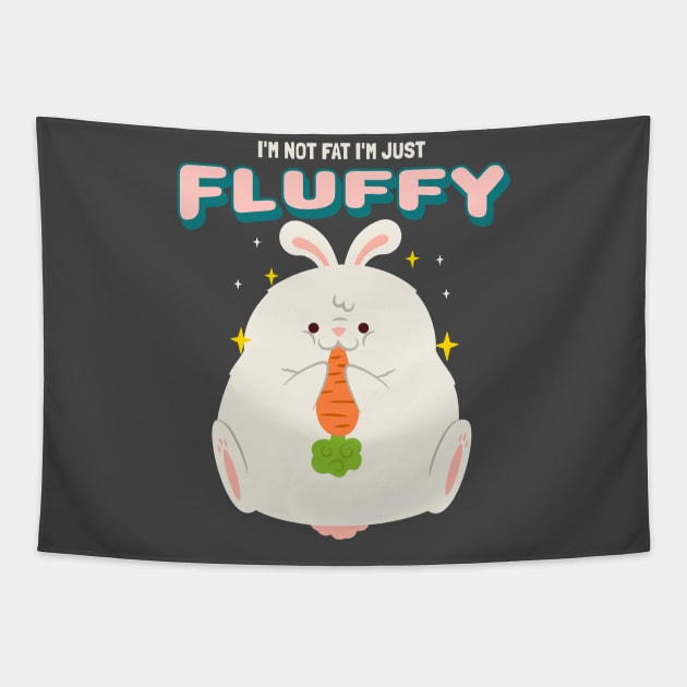 Chunky Chubby Cute Bunny Tapestry by Tip Top Tee's