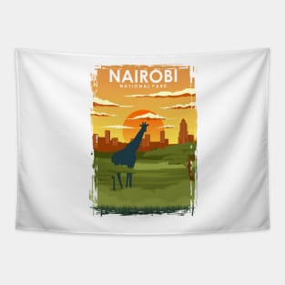 Nairobi National Park Travel Poster Tapestry