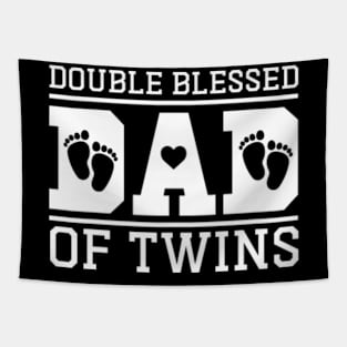 Double Blessed Dad Of Twins Tapestry