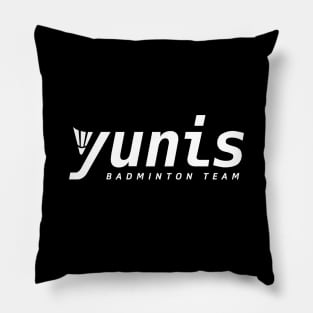 Love All Play: Yunis Badminton Team (monochrome) Pillow