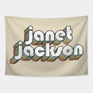 Janet Jackson - Retro Rainbow Letters Tapestry