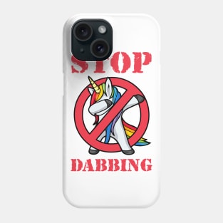 Dabbing Unicorn in red strike STOP Dabbing Phone Case