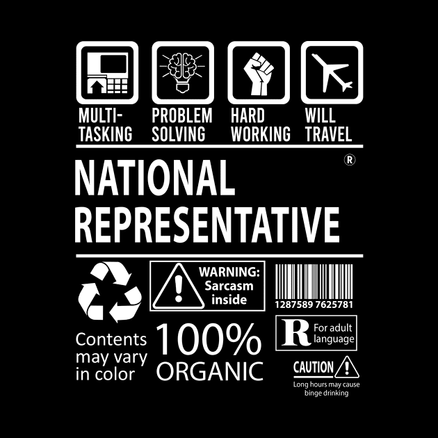 National Representative T Shirt - MultiTasking Certified Job Gift Item Tee by Aquastal