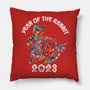 Chinese New Year 2023 Year of the Rabbit Horoscope Pop Art Pillow