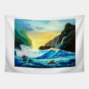 Turquoise Sunset Tapestry