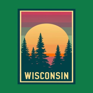 Wisconsin Tourism Sunset Graphic T-Shirt