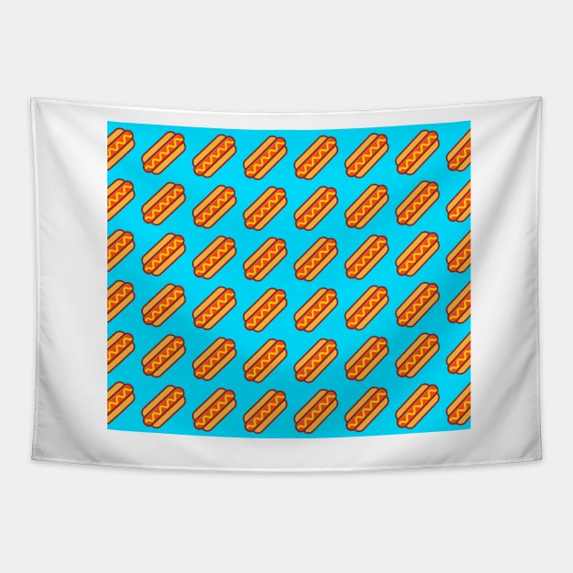 Hot Dog Pattern Tapestry by timegraf