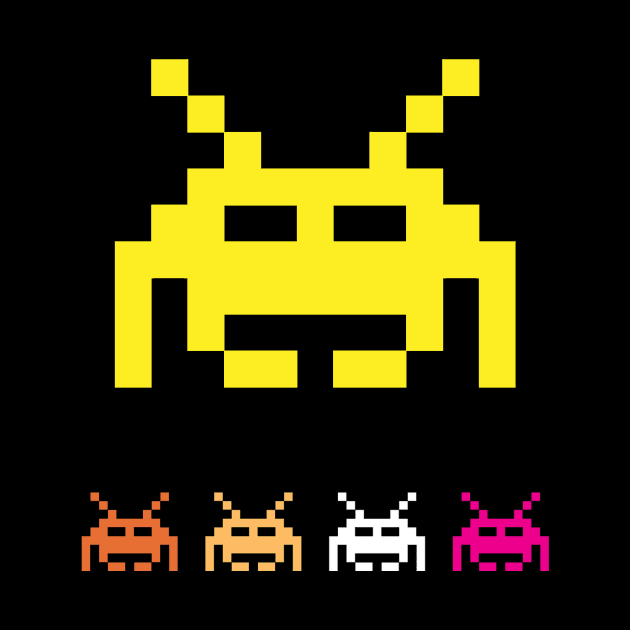 Space Invaders Retro Gaming Vintage by  El-Aal