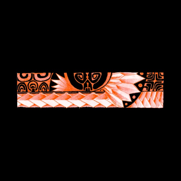 Tatoo art orange tribal line by Havai'iART&WOOD